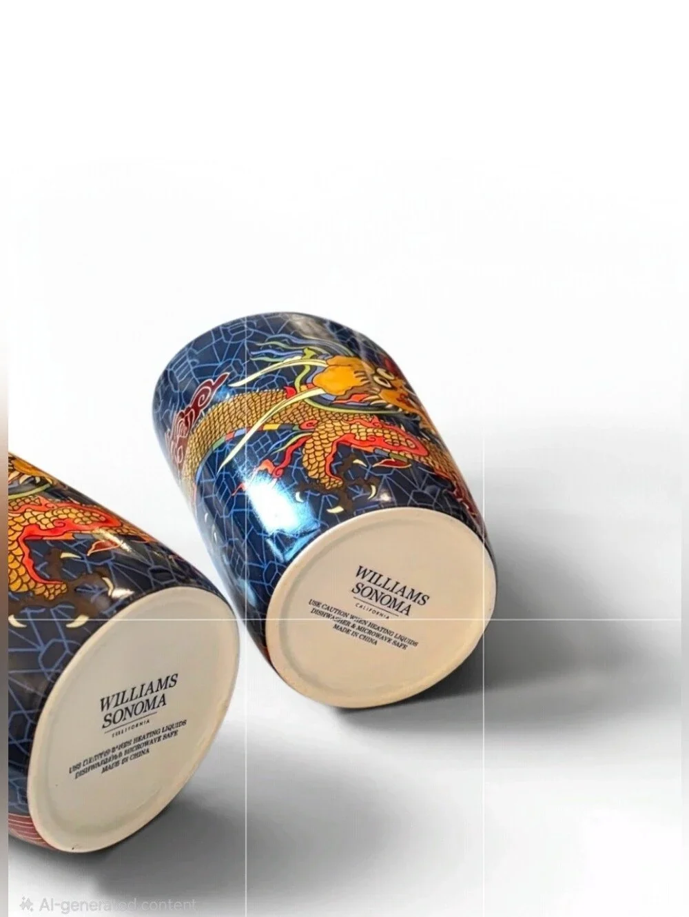 Williams Sonoma Lunar New Year | Dragon Pagoda Coffee Tea Mug | Set of 2